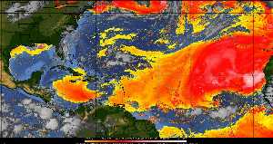 Météo tropicale : Air sec et densité de poussière dans l'air.