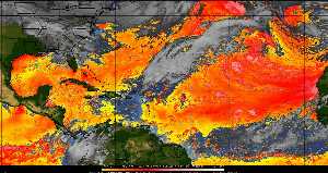 Météo tropicale : Air sec et densité de poussière dans l'air.