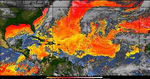 Météo tropicale : Air sec et densité de poussière dans l'air.