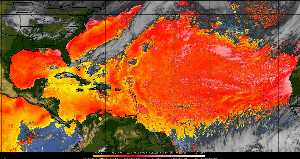 Météo tropicale : Air sec et densité de poussière dans l'air.