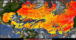 Météo tropicale : Air sec et densité de poussière dans l'air.