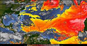 Météo tropicale : Air sec et densité de poussière dans l'air.