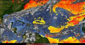 Météo tropicale : Air sec et densité de poussière dans l'air.