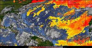 Météo tropicale : Air sec et densité de poussière dans l'air.