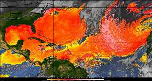 Météo tropicale : Air sec et densité de poussière dans l'air.