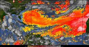 Météo tropicale : Air sec et densité de poussière dans l'air.