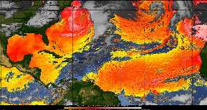 Météo tropicale : Air sec et densité de poussière dans l'air.