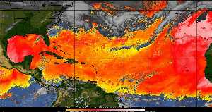 Météo tropicale : Air sec et densité de poussière dans l'air.