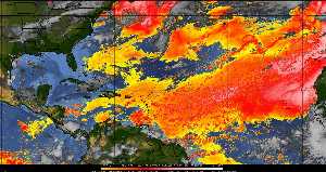 Météo tropicale : Air sec et densité de poussière dans l'air.