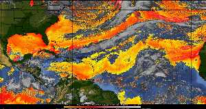 Météo tropicale : Air sec et densité de poussière dans l'air.