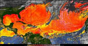 Météo tropicale : Air sec et densité de poussière dans l'air.