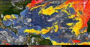 Météo tropicale : Air sec et densité de poussière dans l'air.
