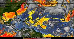 Météo tropicale : Air sec et densité de poussière dans l'air.