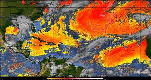 Météo tropicale : Air sec et densité de poussière dans l'air.