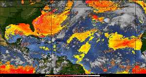 Météo tropicale : Air sec et densité de poussière dans l'air.