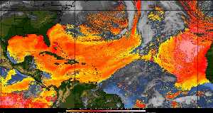 Météo tropicale : Air sec et densité de poussière dans l'air.