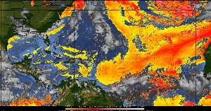 Météo tropicale : Air sec et densité de poussière dans l'air.