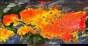 Météo tropicale : Air sec et densité de poussière dans l'air.