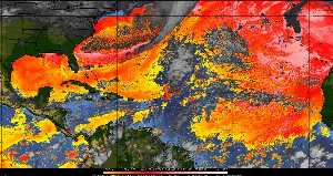 Météo tropicale : Air sec et densité de poussière dans l'air.
