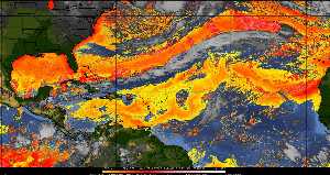 Météo tropicale : Air sec et densité de poussière dans l'air.