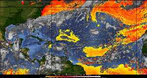 Météo tropicale : Air sec et densité de poussière dans l'air.
