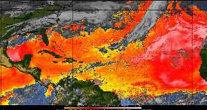Météo tropicale : Air sec et densité de poussière dans l'air.