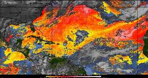Météo tropicale : Air sec et densité de poussière dans l'air.