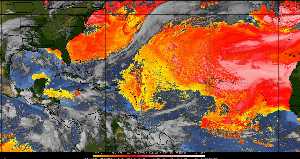 Météo tropicale : Air sec et densité de poussière dans l'air.
