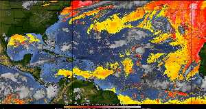 Météo tropicale : Air sec et densité de poussière dans l'air.