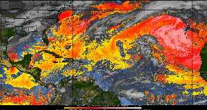 Météo tropicale : Air sec et densité de poussière dans l'air.