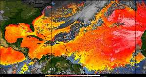 Météo tropicale : Air sec et densité de poussière dans l'air.