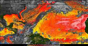 Météo tropicale : Air sec et densité de poussière dans l'air.