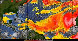 Météo tropicale : Air sec et densité de poussière dans l'air.