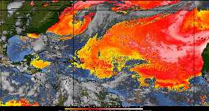 Météo tropicale : Air sec et densité de poussière dans l'air.