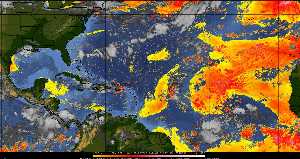 Météo tropicale : Air sec et densité de poussière dans l'air.