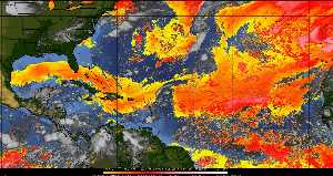 Météo tropicale : Air sec et densité de poussière dans l'air.