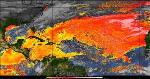Météo tropicale : Air sec et densité de poussière dans l'air.