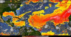 Météo tropicale : Air sec et densité de poussière dans l'air.