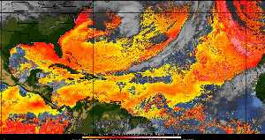 Météo tropicale : Air sec et densité de poussière dans l'air.