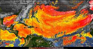 Météo tropicale : Air sec et densité de poussière dans l'air.