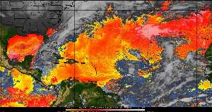 Météo tropicale : Air sec et densité de poussière dans l'air.