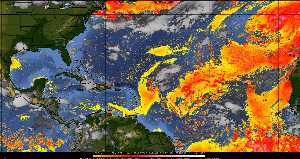 Météo tropicale : Air sec et densité de poussière dans l'air.