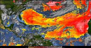 Météo tropicale : Air sec et densité de poussière dans l'air.