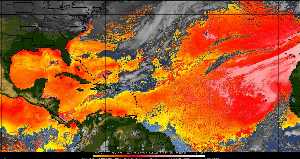 Météo tropicale : Air sec et densité de poussière dans l'air.
