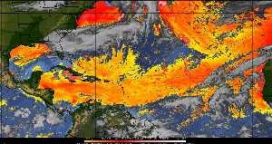 Météo tropicale : Air sec et densité de poussière dans l'air.