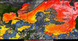 Météo tropicale : Air sec et densité de poussière dans l'air.