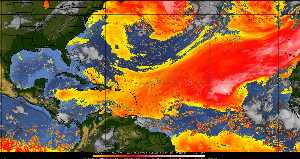 Météo tropicale : Air sec et densité de poussière dans l'air.