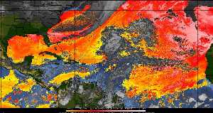 Météo tropicale : Air sec et densité de poussière dans l'air.