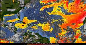 Météo tropicale : Air sec et densité de poussière dans l'air.