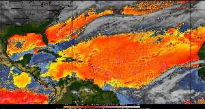 Météo tropicale : Air sec et densité de poussière dans l'air.